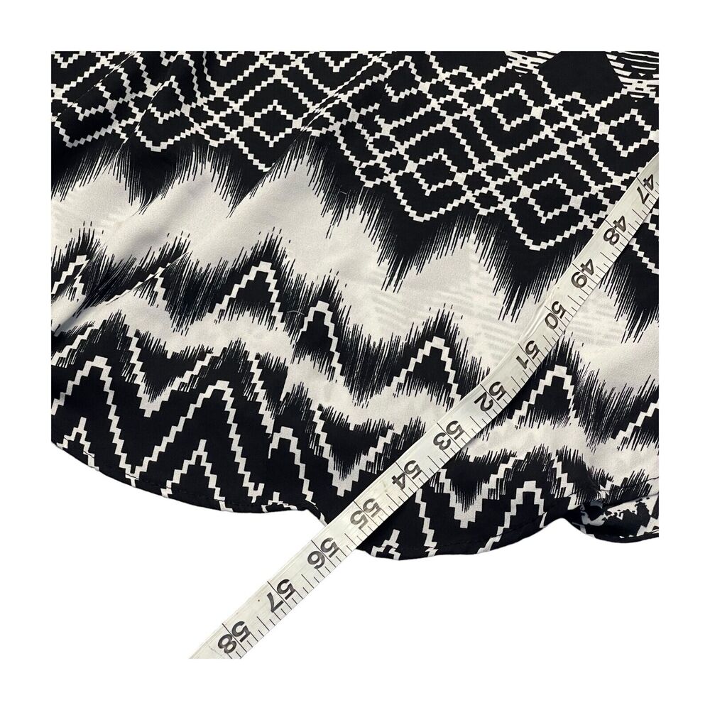 Ny Collection Maxi Dress Girls Small Black White Geometric Crochet Neck Back Zip - Picture 6 of 7